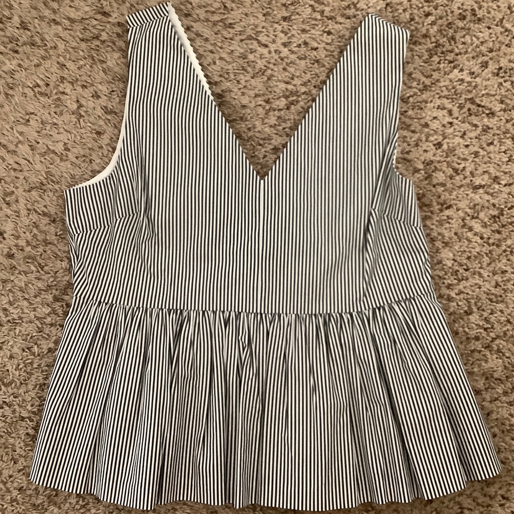 J.Crew striped black & white top.